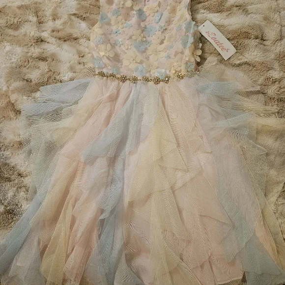 Pastel rainbow floral dress - Picture 3 of 5